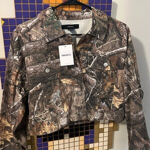Forever 21 Women's Woodland Camo Jean Jacket